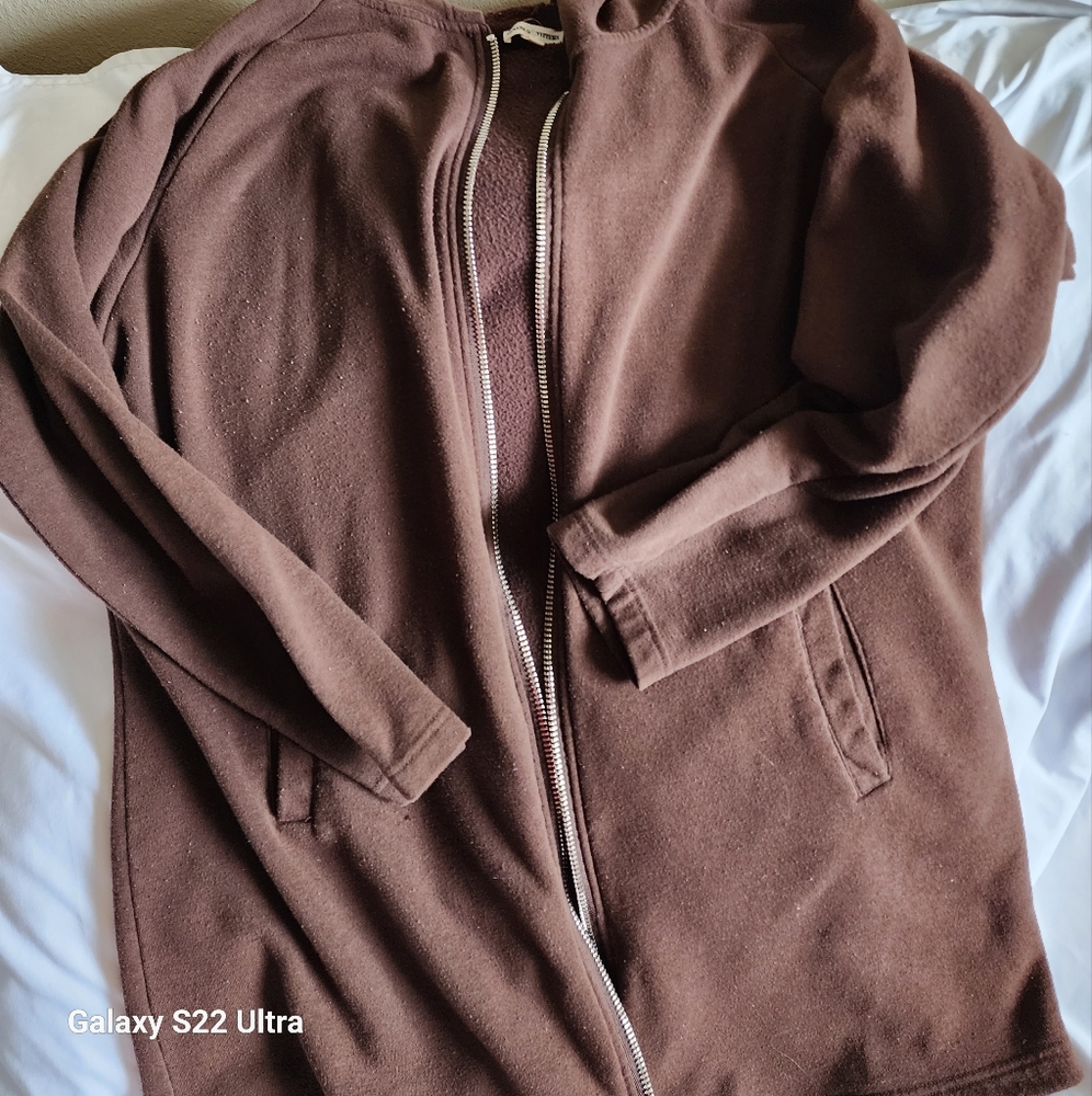 Brown jacket with hood